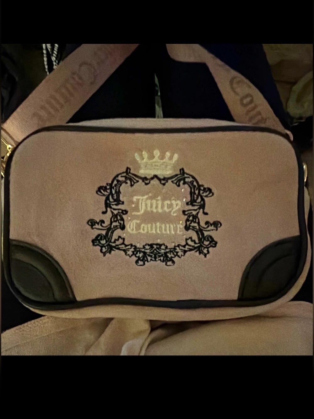 Juicy Couture Light Pink Crossbody with Embroidered Crest